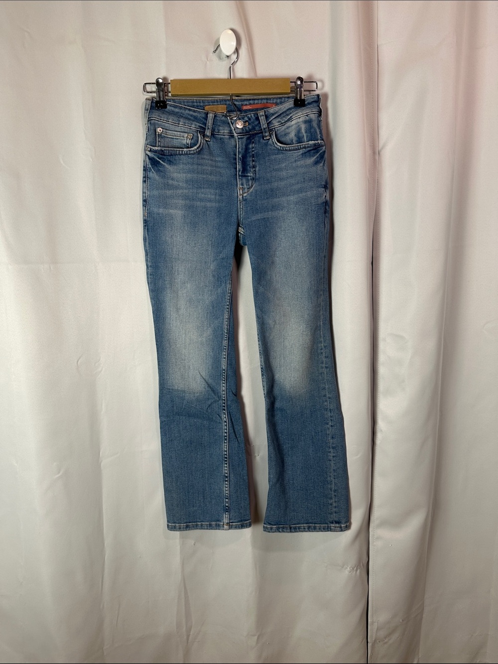 Pilcro Women's Light Blue Straight-Leg Denim Pants